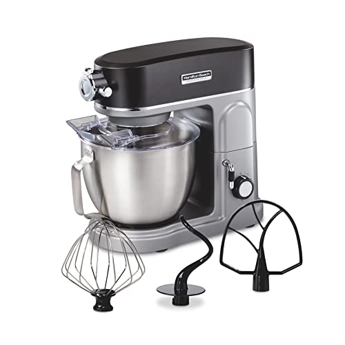 Hamilton Beach Professional All-Metal Stand Mixer with Specialty Attachment Hub, 5 Quart Bowl, 12 Speeds