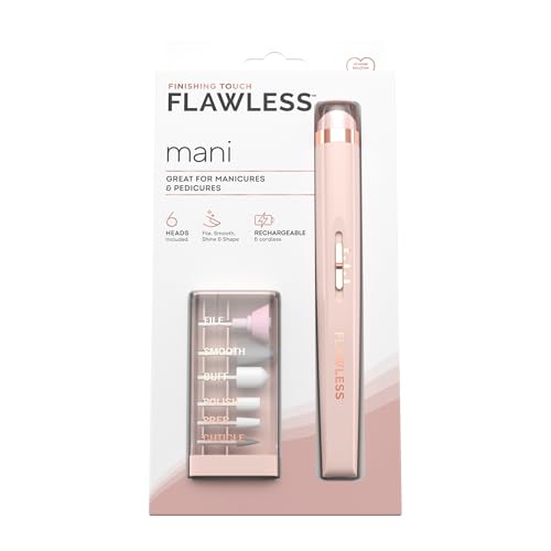 Finishing Touch Flawless Salon Nails Kit, Electronic Nail File and Full Manicure and Pedicure Tool2026 Upgraded 3-in-1 