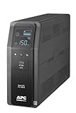 APC Back-UPS Pro Sinewave UPS, 1500VA/900W UPS Battery Backup & Surge Protector, AVR, 10 Outlets, LCD, USB-C Charging, UL Certified, BR1500MS2 Uninterruptible Power Supply for Computers, Electronics