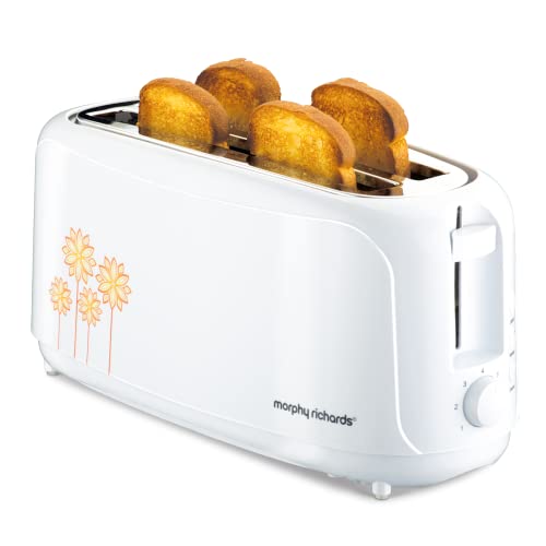 Morphy Richards At 402 1450 Watts Pop-Up Toaster, 4-Slice Automatic Pop Up Toaster with Removable Crumb Tray, 7-Levels Browning Controls, Bread Centri