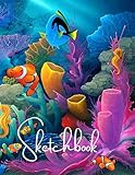 Sketch Book Sea Animals Coral Reef Notebook For Drawing Writing Painting Sketching Or Doodling Large 85x11 Unlined Journal 120 Pages Perfect Gift