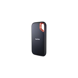 SANDISK Extreme SSD Externo Portátil 1TB (Disco duro externo SSD con velodidad de lectura de hasta 1050 MB/s, 1000 MB/s de escritura, Clasificación IP65 de resistencia al agua y al polvo) Negro