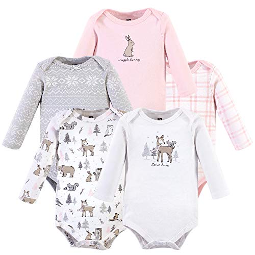 Hudson Baby Bodies de manga comprida de algodão para bebês meninas