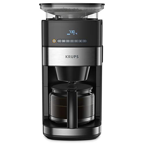 (-33%) Krups KM8328 Grind Aroma Kaffeemaschine mit Mahlwerk | 24-Stunden-Timer | 180 g Bohnenbehälter | 1,25 L Fassungsvermögen für bis zu 15 Tassen Kaffee | Auto-Off-Funktion | 3 Mahlgrade | Schwarz