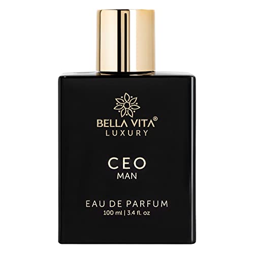 BellaVita Luxury CEO Man Perfume for Men (3.38 fl.oz) | Long-Lasting Men's Perfume with Lemon, Lavender, Tonka Vetiver & Moss Fragrance for Man | CEO Parfum for Men | Vegan & Cruelty-Free Fragrance