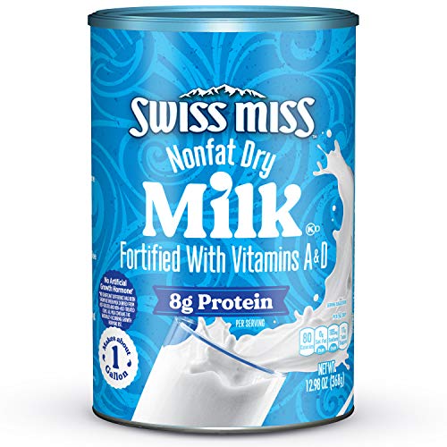 Swiss Miss Nonfat Dry Milk, Fortified with Vitamins A & D, 12.98 oz. Canister