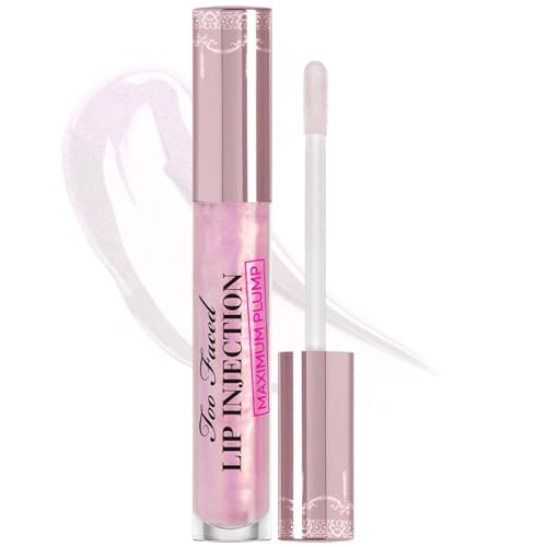 Too Faced Lip Injection Maximum Plump Extra Strength Lip Plumper Gloss | Hydrating + Plumping, 0.14 Fl Oz, Original