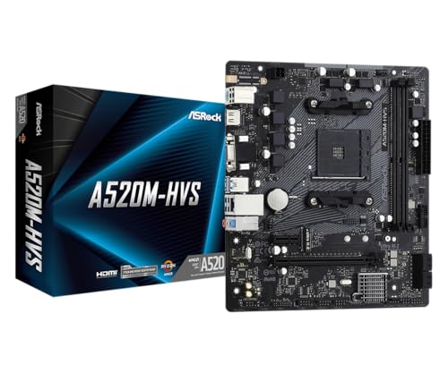 Placa Mãe AsRock A520M-HVS (AM4/DDR4/HDMI/VGA/M.2/USB3.2)