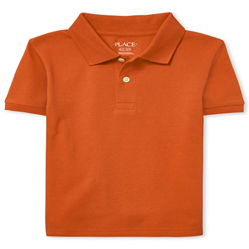 The Children's Place Boys' Uniform Pique Polo, Flame, XXL (16)