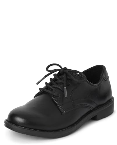 The Children's Place,boys,Low Lace Sneakers,and Toddler Lace Up Dress Shoes,Black,5 Big Kid