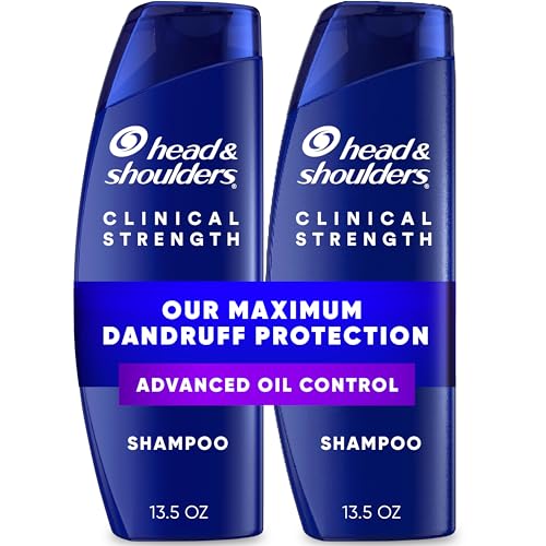 Head & Shoulders Clinical Dandruff Shampoo Twin Pack, Prescription Strength, Oil & Flake Control, Seborrheic Dermatitis Relief, Citrus, 13.5 Fl Oz Each (Set of 2)
