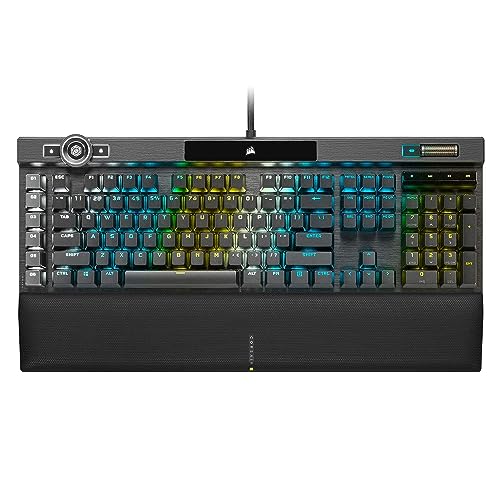 CorsairK100 RGB Optical-Mechanical Wired Gaming Keyboard - QWERTY US Layout, OPX Switches - PBT Double-Shot Keycaps - E