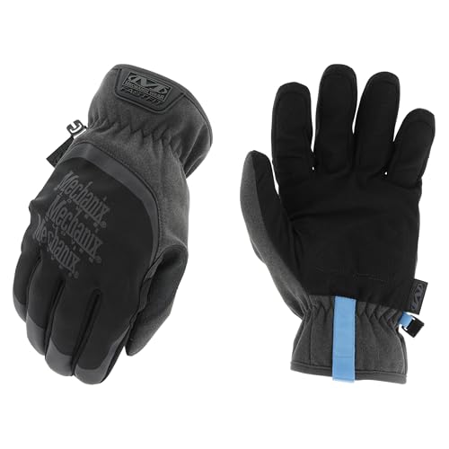 Mechanix Wear: ColdWork FastFit Winter Work Gloves with Elastic Cuff, Wind and Water Resistant, Fleece Insulated, Touch Capable Winter Gloves, For Mild Cold Weather (Black/Gray, X-Large)
