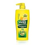 Dabur Vatika Naturals Anti Dandruff Shampoo 640 ml 7 Natural Herb Extracts Contains Lemon Methi Tea Tree Oil Exfoliates Flaky Scalp for DandruffFree Hair Everyday Shampoo for Women Men