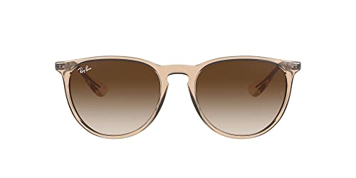 Ray-Ban Unisex RB4171 Erika Round Sunglasses, Transparent Light Brown/Brown Gradient Dark Brown, 54 mm