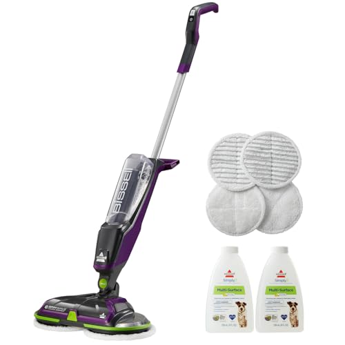 BISSELL® Spinwave Cordless Pet Hard Floor Spin Mop Cleaner 18V with washable mop pads for sealed hard floors, 23157