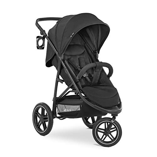 (-33%) hauck Rapid 3R, Schwarz - Dreirad Kinderbuggy mit Gummireifen, Federung und Liegeposition ab Geburt bis 22 kg, UV Schutz 50+, Zusammenklappbar, Höhenverstellbarer Schieber mit Becherhalter