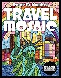 TRAVEL MOSAIC Color by Number (Black Backgrounds)