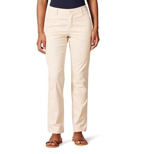 Amazon Essentials Women's Slim Fit, Straight leg Stretch Twill Chino Pant, Light Tan, 4