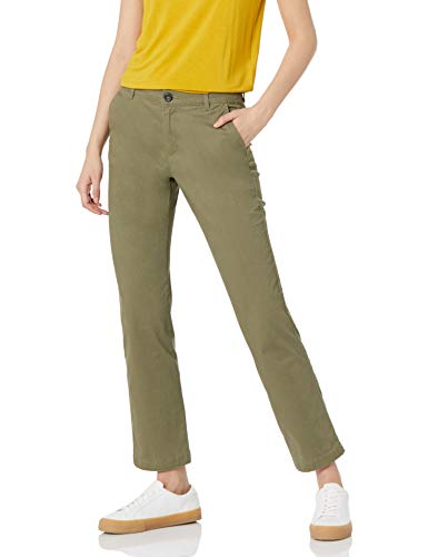 Amazon Essentials Women's Slim Fit, Straight leg Stretch Twill Chino Pant, Washed Olive, 18