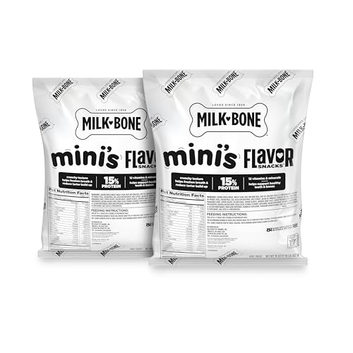 Milk-Bone Mini's Flavor Snacks Dog Treats, 35 Ounce Refill Packs (Pack of 2) Crunchy Texture Helps Reduce Tartar