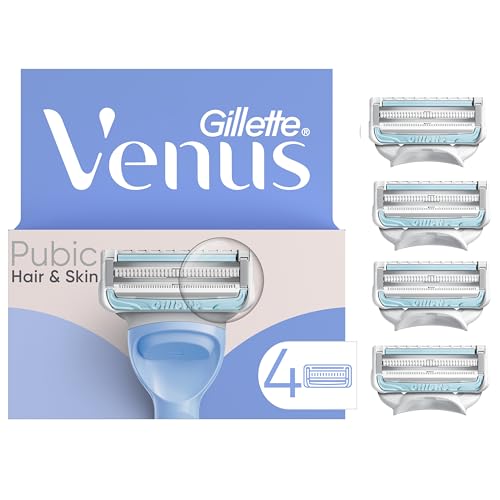 Gillette Venus Intimate Grooming Womens Razor Blade Refills with Bikini Trimmer, 4 Count