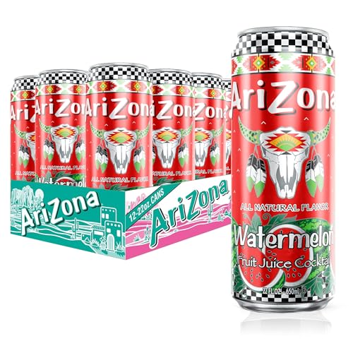 AriZona Watermelon, Fruit Juice Cocktail - Big Can, 22 Fl Oz (Pack of 12)