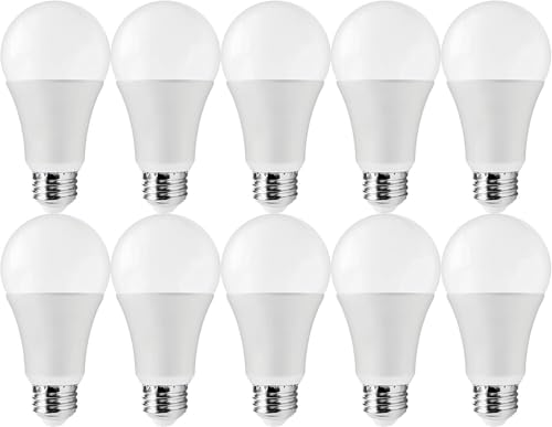 Satco S11410 9.5-Watt A19 LED Light Bulbs, 60-Watt Replacement, 3000K Warm White, 760 Lumens, 10 Pack