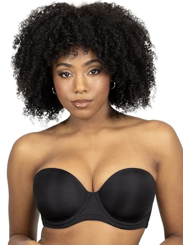 Smart & Sexy Womens Full Support Light Lined Strapless Bra Black Hue