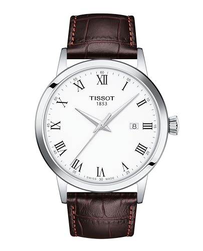 Tissot mens Classic Dream Stainless Steel Dress Watch Brown T1294101601300