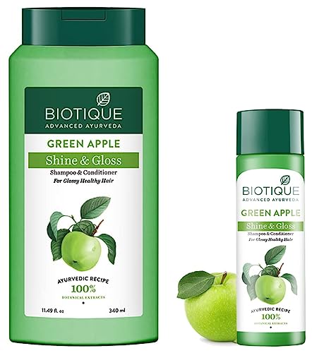 33% Off : Biotique Green Apple Shampoo & Conditioner (for Oily Scalp & Hair) 190 ml