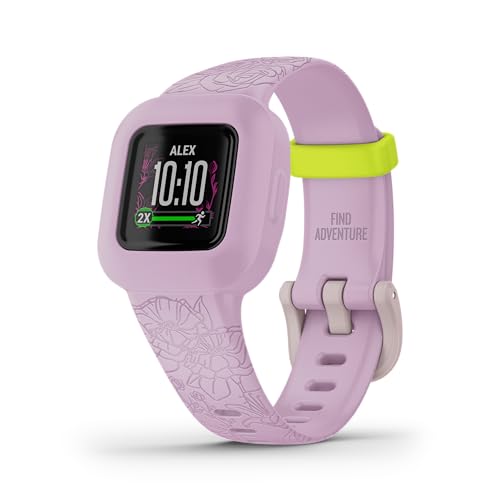 Garmin Vivofit Jr. 3, Kids Fitness/Activity Tracker, Lilac Floral: Activity Trackers