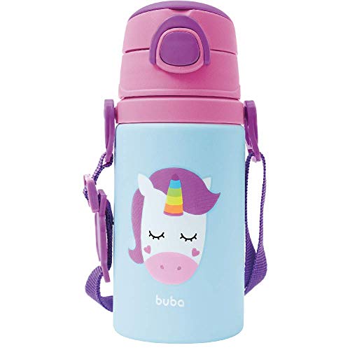 Buba Garrafinha De Aluminio Animal Fun Unicórnio Colorido