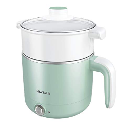 Havells Capture 1.2 L Multi-Cook Electric Kettle with Steamer | 650W |304 Stainless Steel Inner Body|Cooks Noodles, Rice, Milk | Cool-Touch Body | 2 Y