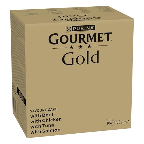 11,00€ Coupon! Gourmet Gold Raffiniertes Ragout Katzenfutter nass, Sorten-Mix, 96er Pack (96 x 85g)