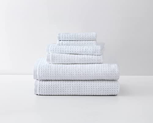 Tommy Bahama | Northern Pacific Collection | 6 Piece Towel Set- Decorative Luxury Hotel & Spa Quality Bathroom Linens, Absorbent & Fade Resistant, 6 Piece, White
