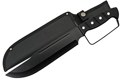 SZCO SUPPLIES 15"" Backyard D-Guard Bowie Knife, Black (211514-DG)