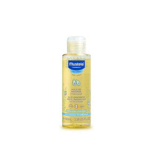 Mustela Baby Oil with Avocado, Pomegranate & Sunflower - Moisturiser for Babies, Kids & Family - 99% Natural Ingredients Softens Skin (100ml)