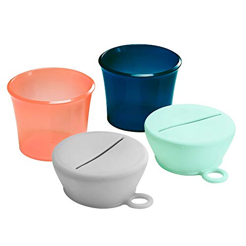 Boon Snug stacking snack cups with spill-proof lids