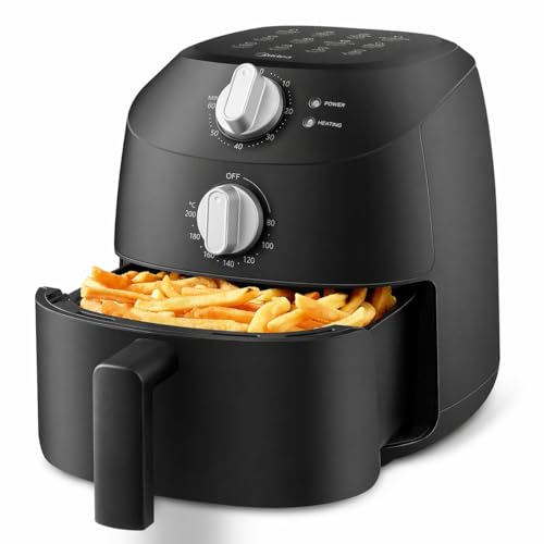 🔥 STARKER PREIS (-50%) Midea Heißluftfritteuse 2L,1150W Airfryer, Frittieren ohne Öl, Heißluft Fritteusen, Automatische Abschaltfunktion, ölfrei, Leicht zu reinigen, BPA-frei, Schwarz