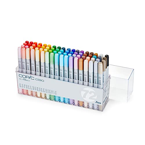 Too Copic Ciao Start Set of 72 Colors, Made in Japan, Multicolored Illustration Markers, Markers, Marker Pens