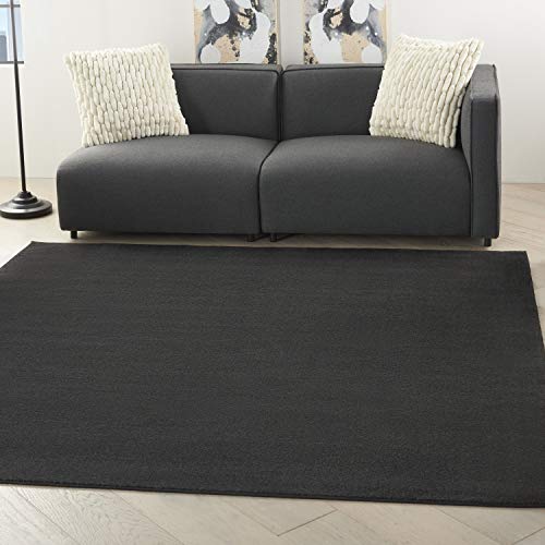 Nourison Home Essentials 7' x Square Black Fabric Outdoor Area Rug (7' Square)