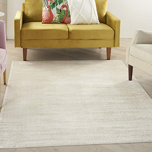 Nourison Home Essentials Indoor/Outdoor Ivory Beige 6' x 9' Area Rug, Easy Cleaning, Non Shedding, Bed Room, Living Room, Dining Room, Backyard, Deck, Patio (6x9)