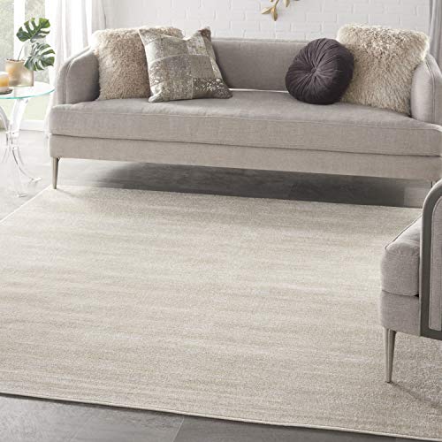 Nourison Essentials Indoor/Outdoor Ivory Beige 7' x Square Area Rug, Easy Cleaning, Non Shedding, Bed Room, Living Room, Dining Room, Backyard, Deck, Patio (7 Square)