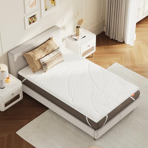 🔥 STARKER PREIS (-41%) Sweetnight Matratzentopper 120x200cm, Viscoelastische Matratzenauflage Gelschaum Topper 120x200, 5cm Höhe Gel Memory Foam Topper,Matratzen Topper Weiß mit Abnehmbarem und Waschbarem Bezug,H2