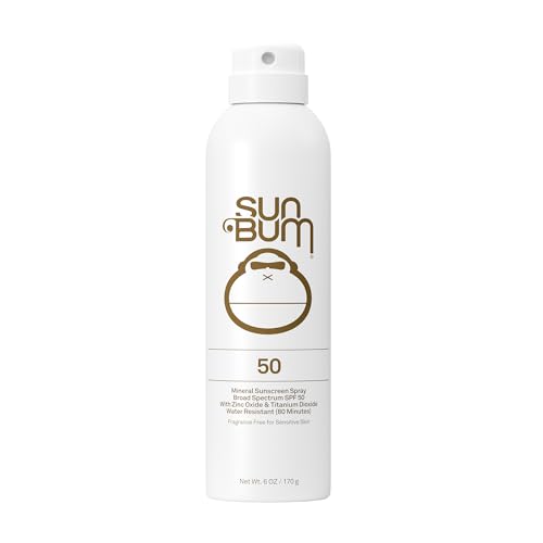 Sun Bum Mineral SPF 50 Sunscreen Body Spray - Water-Resistant Broad Spectrum Moisturizing Sunscreen with Vitamin E - Hawaii 104 Act Compliant (Made without Octinoxate & Oxybenzone) - 6 oz