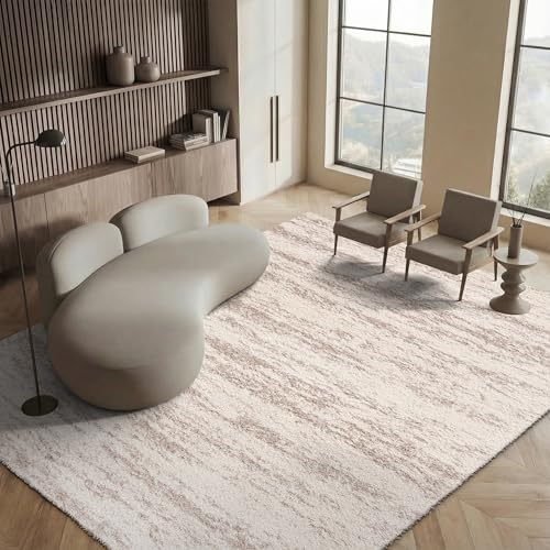 SAFAVIEH Area Rug 8x10 - Hudson Shag Collection - Large - Ivory & Beige, Non-Shedding & Easy Cleaning, Ultra Plush Thick Pile, Ideal for Living Room, Bedroom, Dining Space (SGH206B)