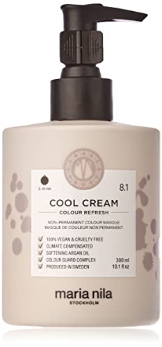 Maria Nila Color Refresh Cool Cream, 10.1 Fl Oz / 300 ml, Cool Dark Blonde Color Bomb, Semi-Permanent Pigments, 100% Vegan & Sulfate/Paraben free
