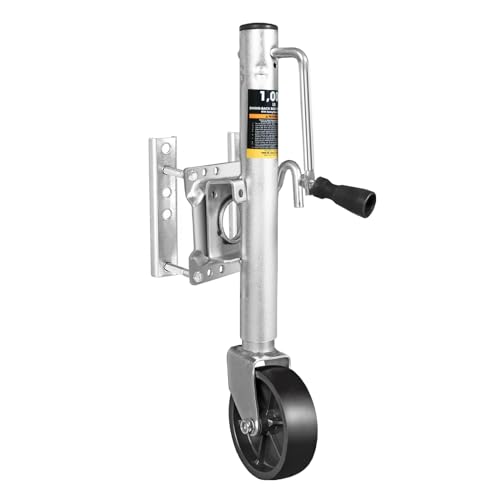 BIG RED Boat Trailer Jack with 6-Inch Single Wheel,1000 Lbs Capacity Swing-Back Bolt-On Heavy Duty Swivel Trailer Jack,ATR39001R