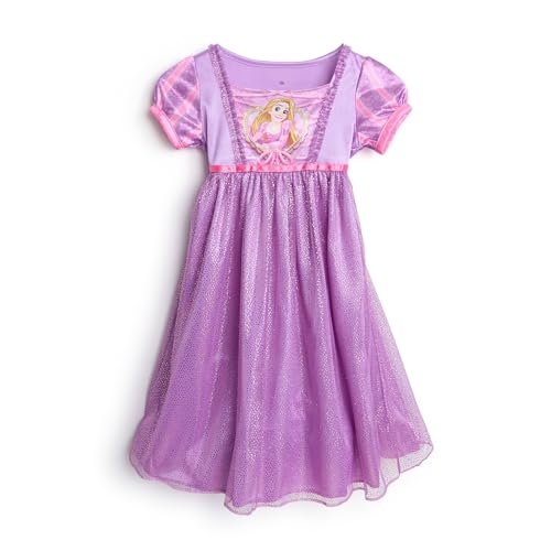 Disney Girls' Princess Fantasy Gown Nightgown, Rapunzel Shines 3, 2T